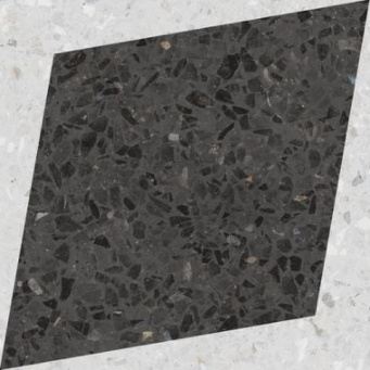 Керамогранит Natural Drops Rhombus Decor Graphite 18,5X18,5 См