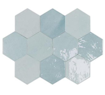 Плитка Zellige Hexa Aqua 10.8X12.4 См