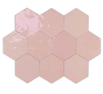 Плитка Zellige Hexa Pink 10.8X12.4 См