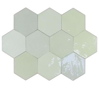Плитка Zellige Hexa Mint 10.8X12.4 См