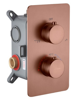 134-2-BRB Смеситель встроенный с термостатом 2-х проходной CELL BRUSHED BRONZE