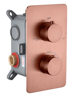 134-2-CB Смеситель встроенный с термостатом 2-х проходной CELL COPPER BRUSHED