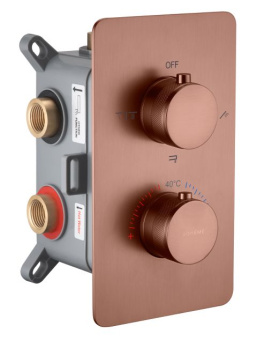 134-3-BRB Смеситель встроенный с термостатом 3-х проходной CELL BRUSHED BRONZE