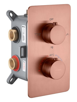 134-3-CB Смеситель встроенный с термостатом 3-х проходной CELL COPPER BRUSHED