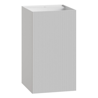 802-R-MW Раковина напольная рифленая Cube Corian 480*480*850 Matt White