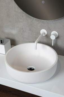 819-W Раковина LV204 Corian White 41,5*14см