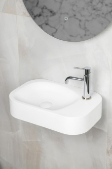 902-MW Раковина накладная COLIBRI Corian 480*320*100 Matt White