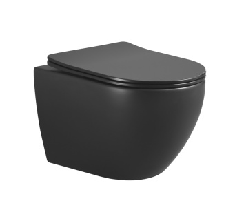 961-SET-B Nero подвесной унитаз черный матовый с крышкой фото 961-SET-B Nero подвесной унитаз черный матовый с крышкой