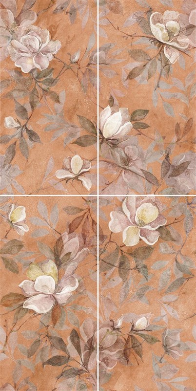 VT/B413/4x/11037R Панно Магнолия 2 матовый 60х120 из 4 частей (30х60) 60x120x9 VT/B413/4x/11037R Панно Магнолия 2 матовый 60х120 из 4 частей (30х60) 60x120x9